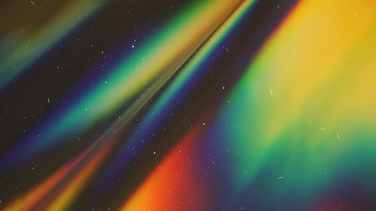A rainbow abstract in space like the rainbow God placed in the sky after He flooded the earth